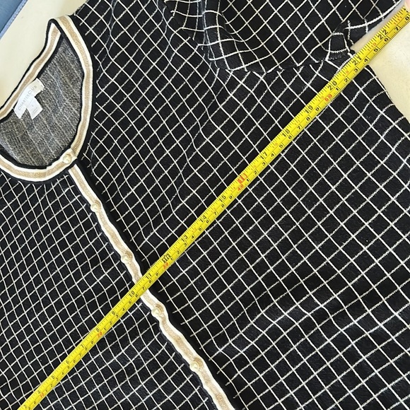 Charter Club Black Women’s Plaid Cardigan Sweater Faux Pearl Buttons Size L - Picture 14 of 15